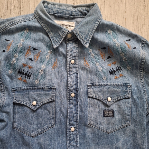 💋Ralph Lauren, Dwnim&Supply Limited-Edition Men's Blue Denim Shirt💋 - Picture 2 of 9
